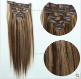 100% Virgin Remy Silk Straight Human Hair Clips in Hair Weft