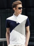 Men's Joint Colors Stand Collar Cotton T Shirts