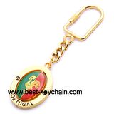 Metal Spinning Gold Custom Portugal Key Chain (BK52247)