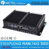 Fanless PC Industrial Computer with USB 3.0 Dual Gigabit LAN 4 COM HDMI Auto Boot Intel Celeron C1037u 1.8g