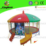 Outdoor Round Trampoline with Slide for Children (LG068)