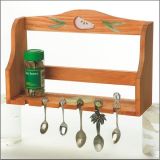 Unfinished Wood Spice and Spoon Rack