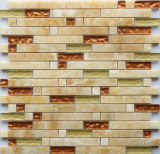 Mix Glass and Rosin Yellow Stone Mosaic Tiles