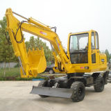 Small Backhoe Wheel Excavator with CE for Sale