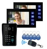 Touch Key, 7 Inch Color Video Door Phone, Intercom System, ID Card Unlock,