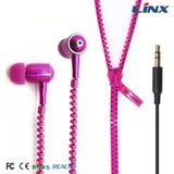 Cool Zipper Earphones with Popular Color