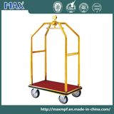 Golden Hotel Lobby Porters Bellman Luggage Trolley Cart