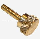 Brass Knurled Flat Head Thumb Screw with Shoulder