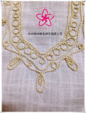 (LN1502) Embroidered Gold Thread Cotton Fabric Clothing Garment