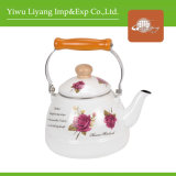 Round Enamel Kettle with Wooden Handle (BY-2914)