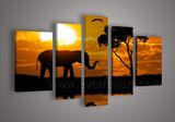 Wall Decor Handmade African Elephant Oil Painting