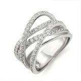 Charmaine Zircon White Gold Plated Twine Line Ring Fq928856