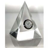 Pyramid Crystal Clock for Home Decoration Gift
