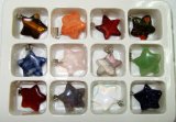 Assorted Gemstone Pendants 20 Mm Star Shape, Nice Colors!