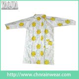 Cheap Fashion Printed Flower PVC Raincoat for Outdoor Travel