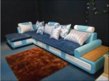 Sponge Mat Fashion New Design L Shaped Textile Recliner Sofa Set (SF050)