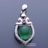 Luxury 925 Sterling Silver Jade Dazzling Necklace Pendant
