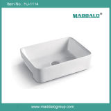 Foshan Ceramic Rectangular Semi Recessed Porcelain Sink (HJ-1114)