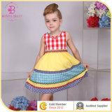 Girl Race Printed Kid Dress, Children Colorful Beaded Frocks