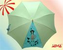 23 Inch Auto Open Straight Yellow Promotion Umbrella