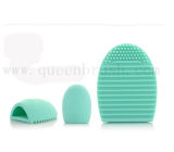 Mint Green Silicone Egg Brush Cleaner for Cosmetic Makeup Brush