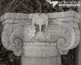 Bianco Carrara Carving Column Capital for Decoration (CV012)