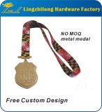 Custom Own Logo Metal Medal with Ribbon