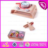 2015 Kids Wooden Kitchen Play and Learn Toy, Children Pretend Barbecue and Kitchen Sets, DIY Wooden Kitchen Set Game Toy W10c151