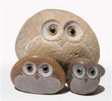 Decorative Garden Mini River Stone Owl Carving