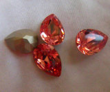 Rose Peach Pear Glass Gems Foiled Jewellery