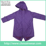 Popular Purple Color PVC Long Raincoat / Rain Coat for Adult