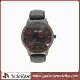 Orange Number Black Watch Case Quartz Watch