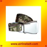 Camouflage belt with Classic silver airplane buckle