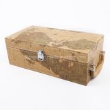 High Quality Map Pattern Stock PU Leather Wine Box (FG8011)