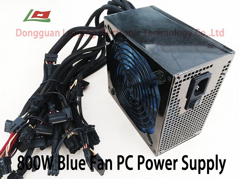 PC Power Supply with Blue Fan