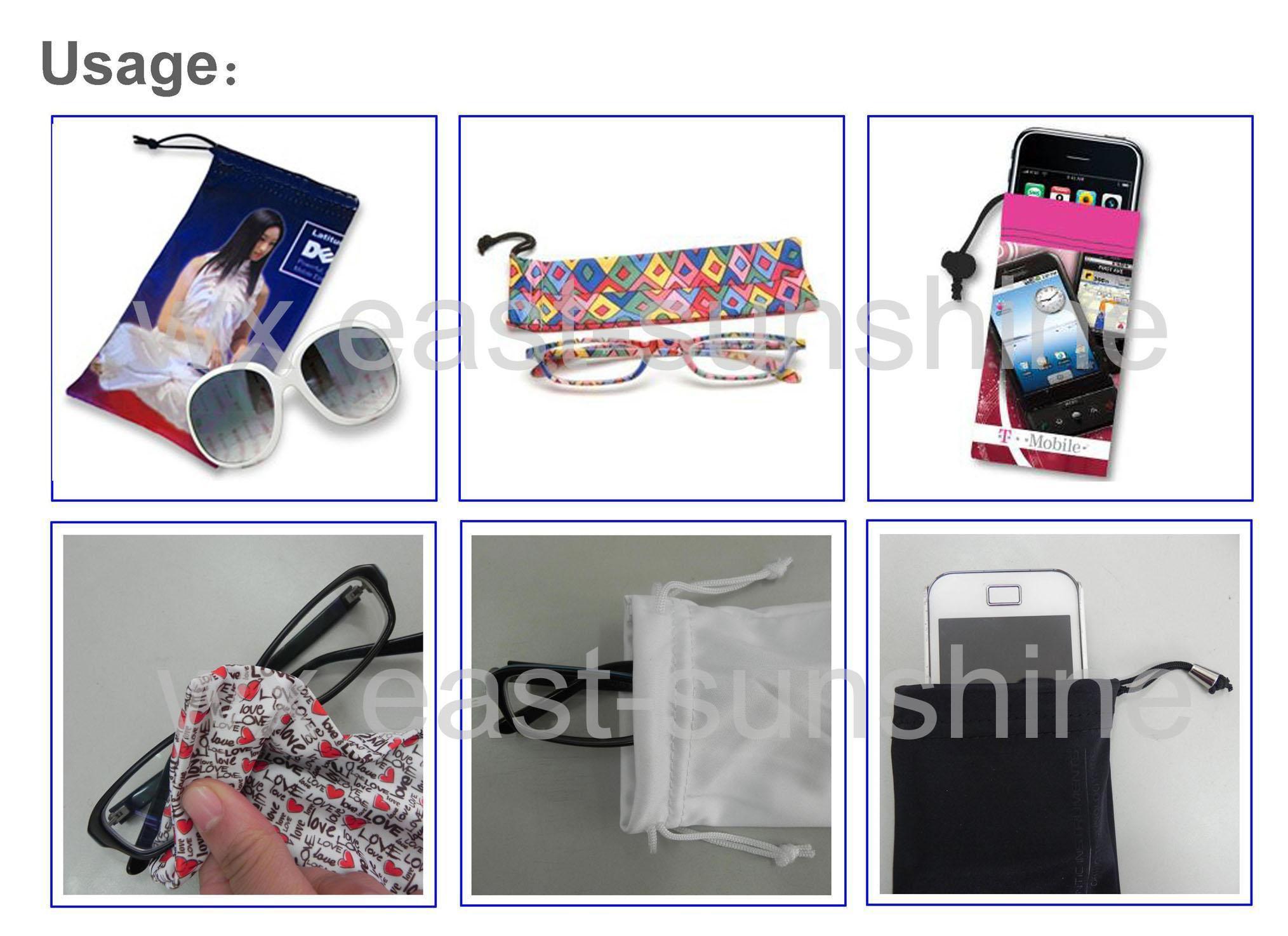 Microfiber Pouch, Microfiber Drawstring Bag for Glasses/Eyewear/Phone (DH-M0005)